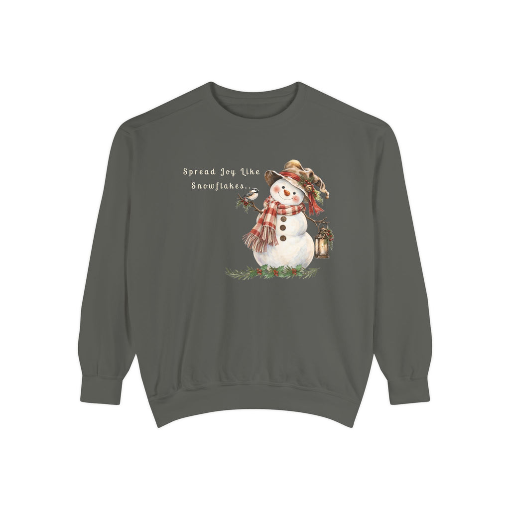 Spread Joy Like Snowflakes | Comfort Colors Snowman Sweatshirt