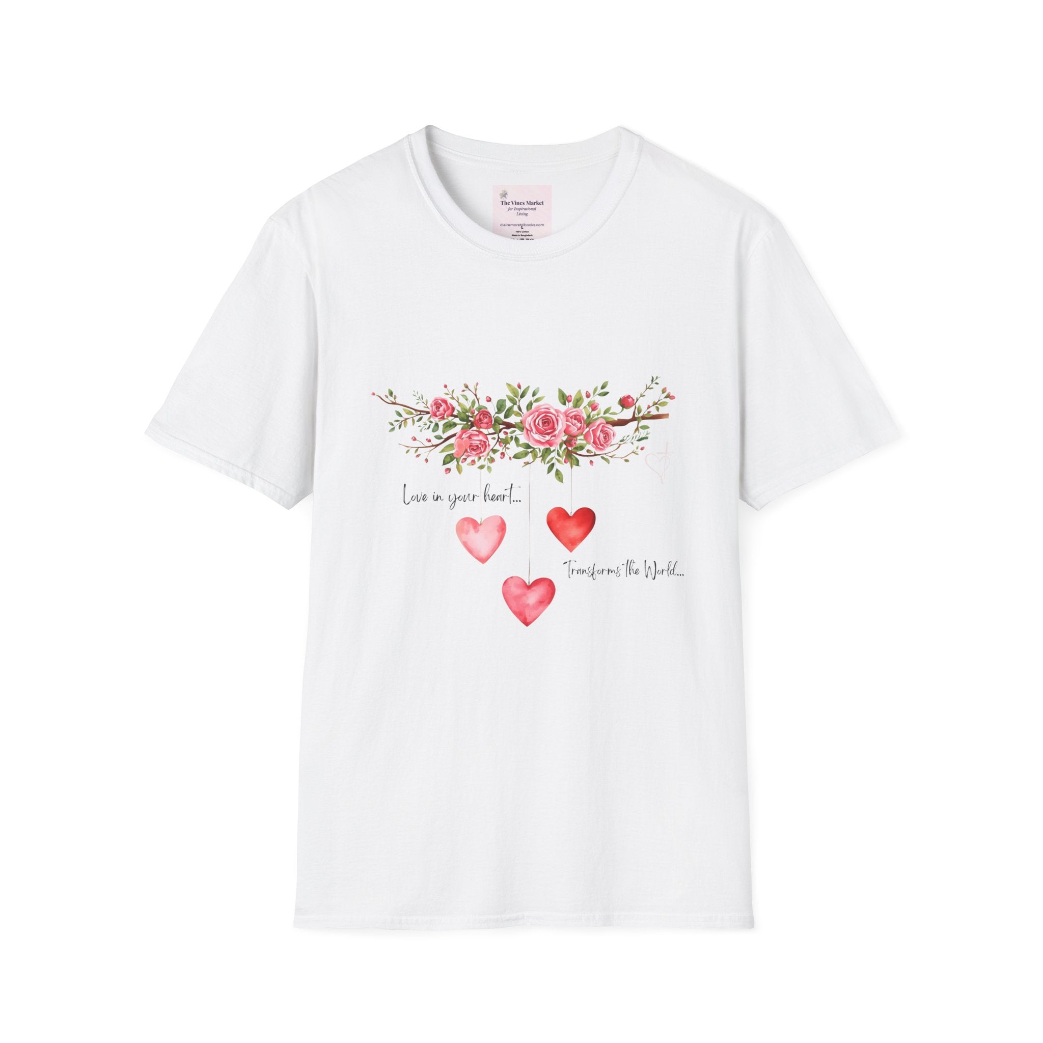 Love in Your Heart Transforms the World Tee – Women's Floral Heart Crewneck