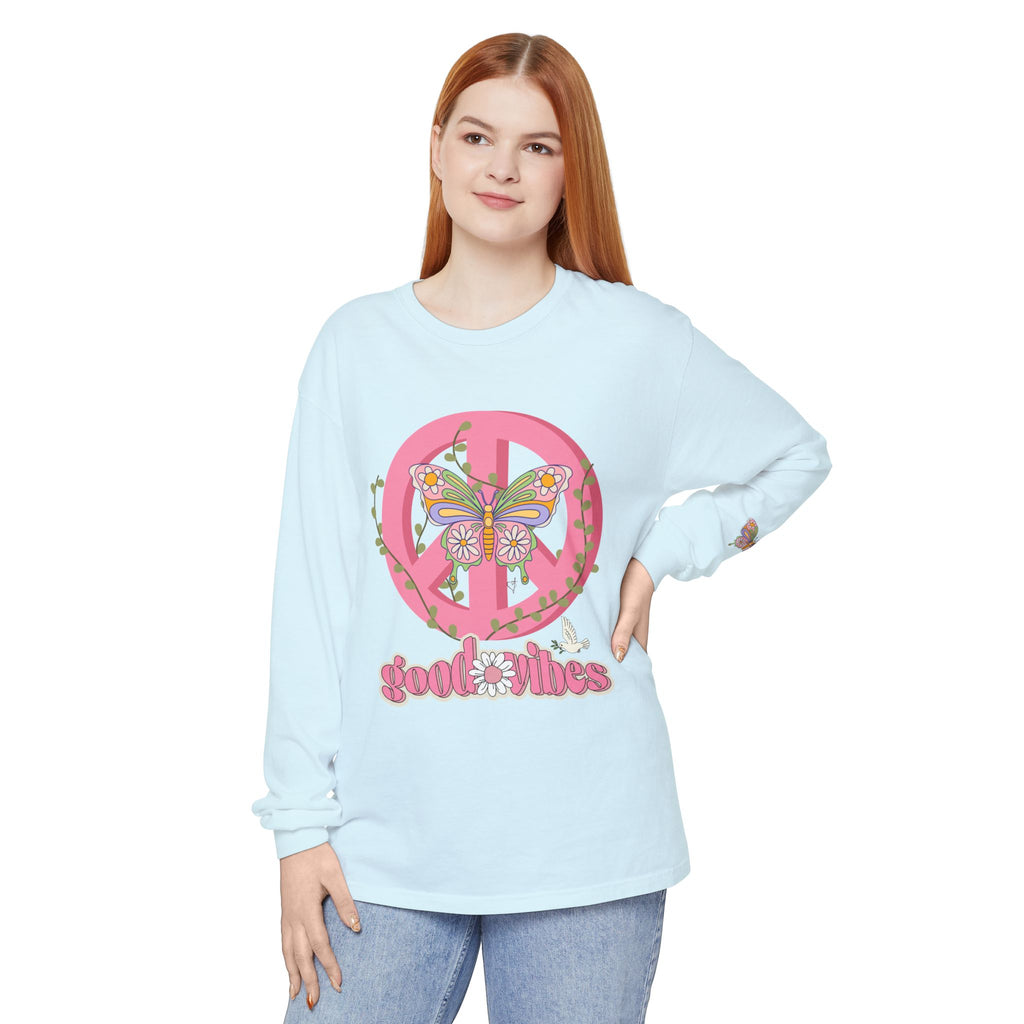 Good Vibes Peace and Love Soft Long Sleeve T-Shirt for Her