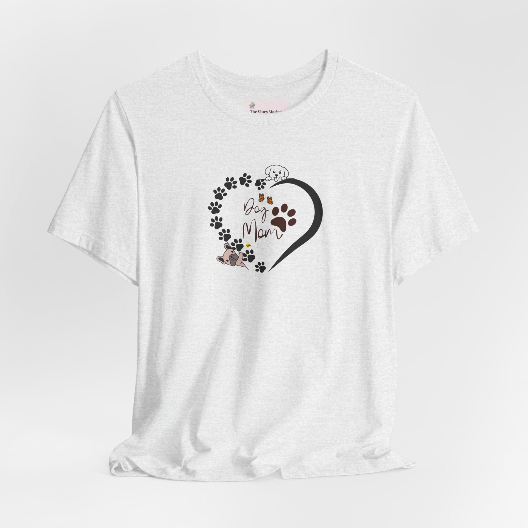 Dog Mom | Heart Paw Print T-Shirt – Cute Dog Lover Gift Adult Female