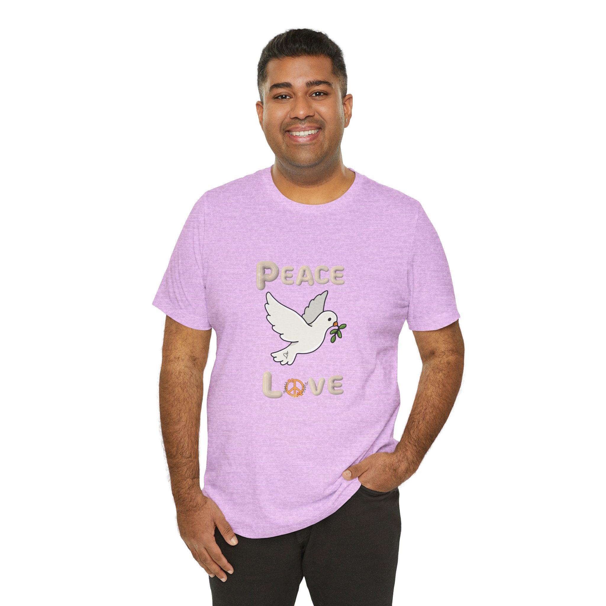 Adult Female Relaxed Comfort Tee:  Peace and Love