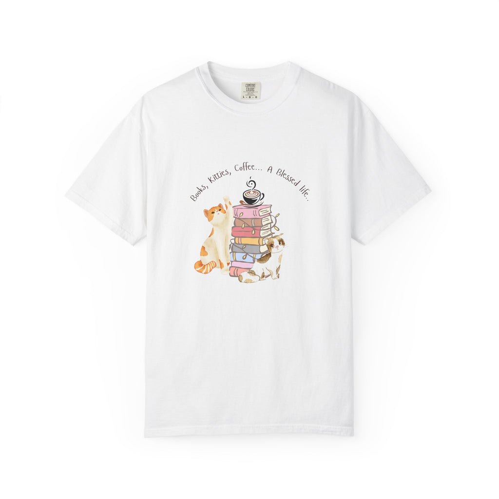 Books Kitties Coffee - A Blessed Life Relaxed Tee