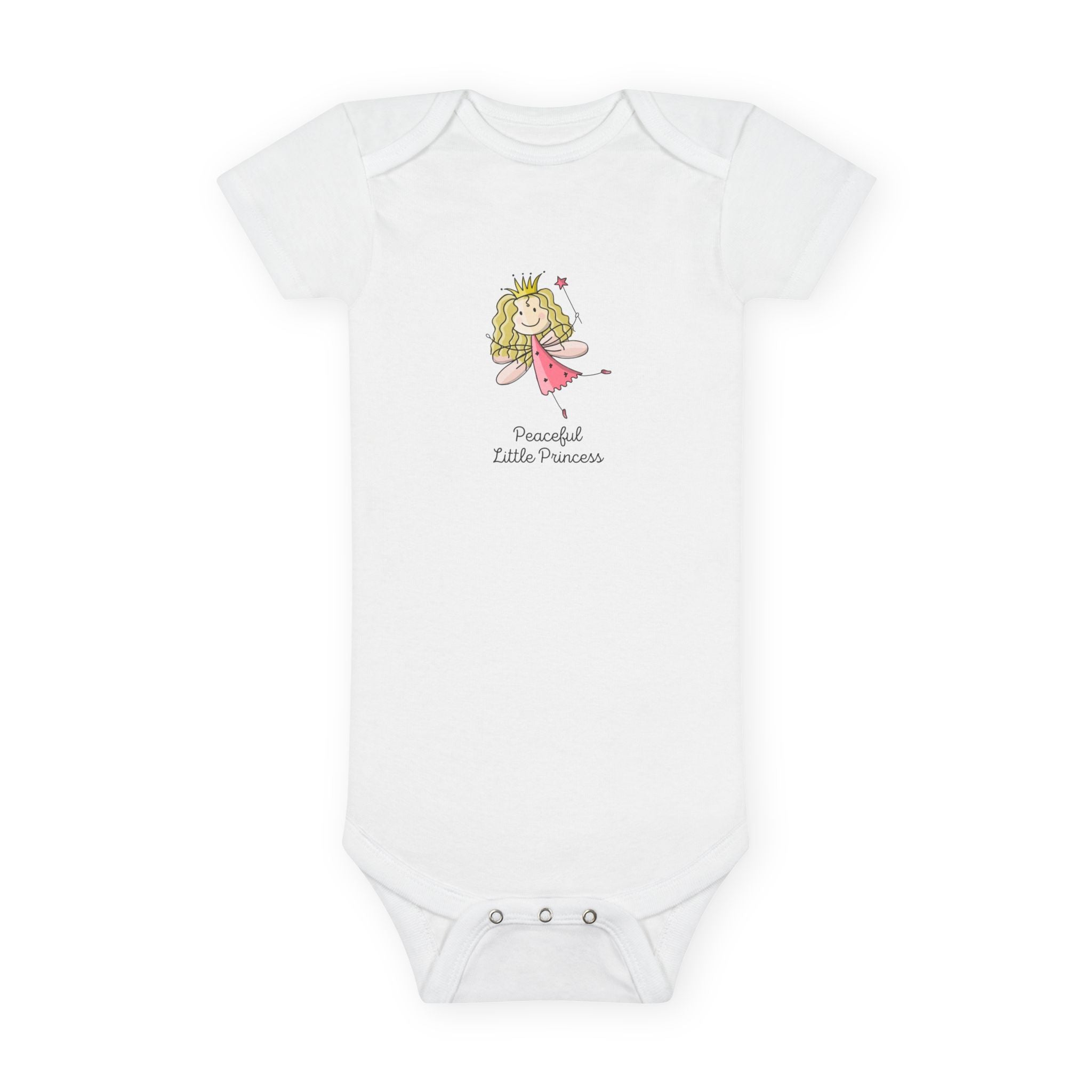 Peaceful Little Princess Baby Girl Onesie – Soft Cotton Body Suit Gentle Baby Gift