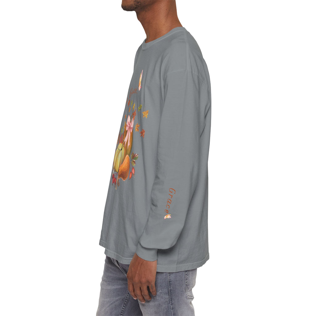 Fall’s Grace | Women’s Pumpkin Long-Sleeve Tee
