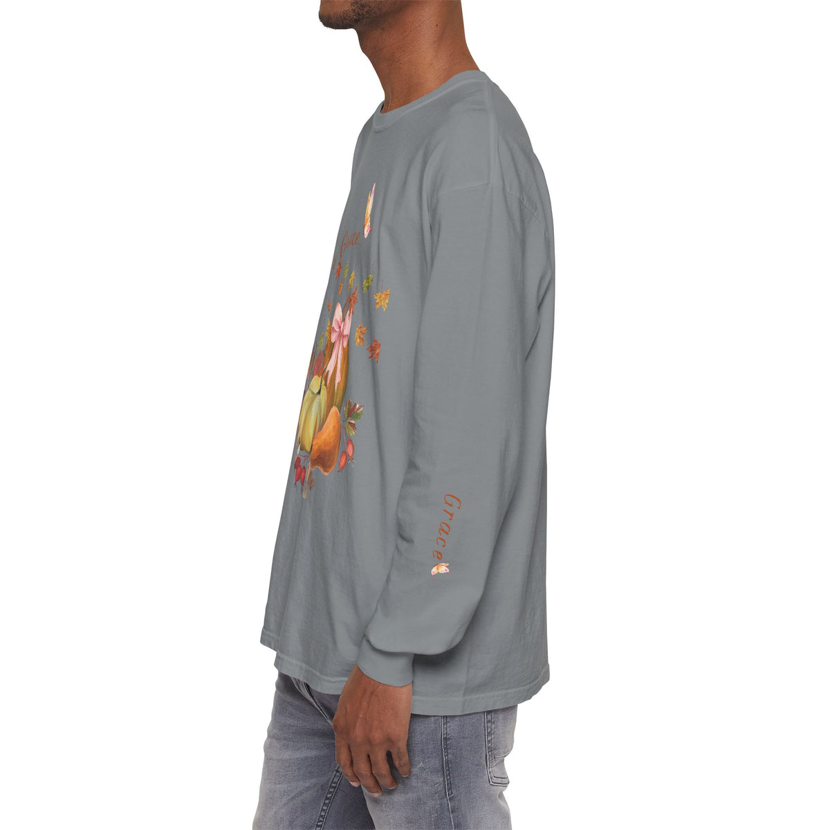 Fall’s Grace | Women’s Pumpkin Long-Sleeve Tee