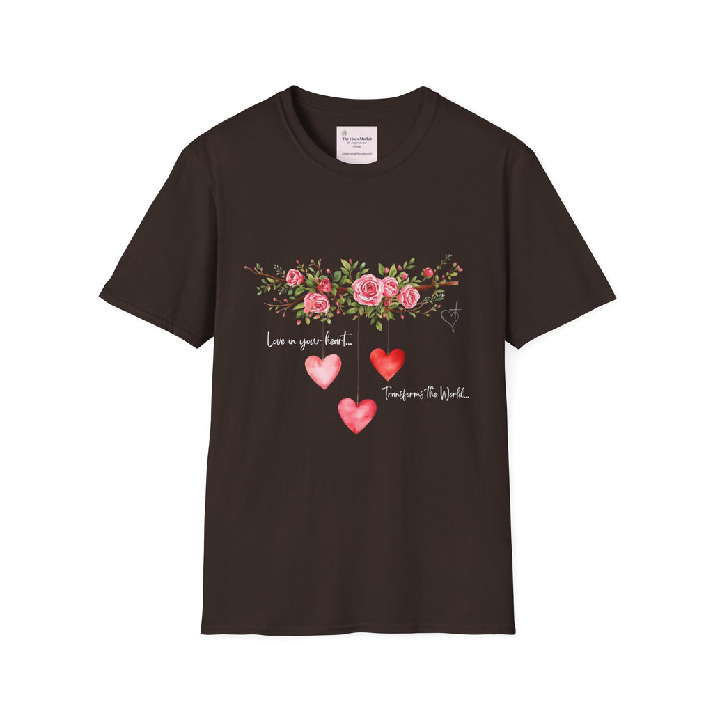 Love in Your Heart Transforms the World Tee – Women's Floral Heart Crewneck