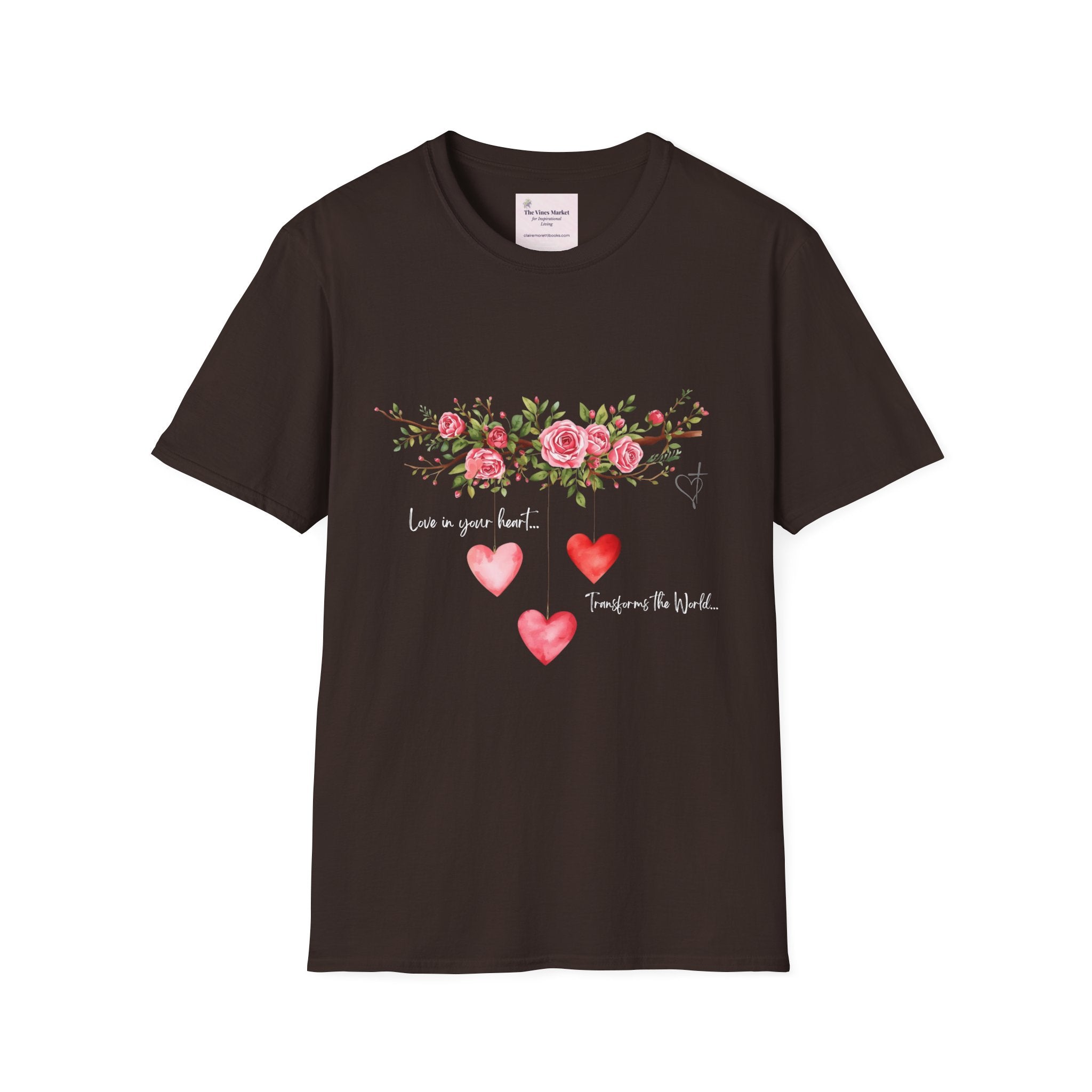 Love in Your Heart Transforms the World Tee – Women's Floral Heart Crewneck