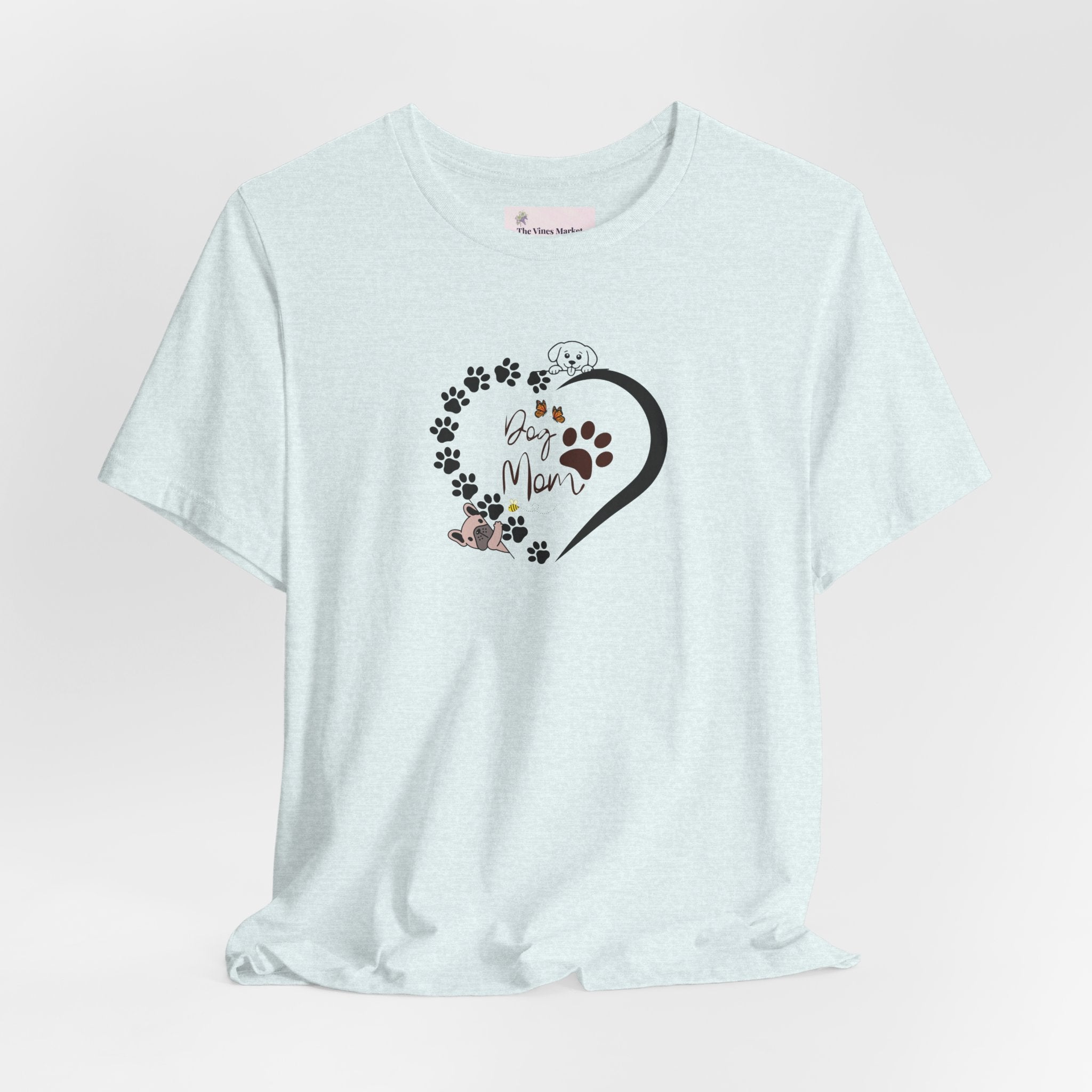 Dog Mom | Heart Paw Print T-Shirt – Cute Dog Lover Gift Adult Female