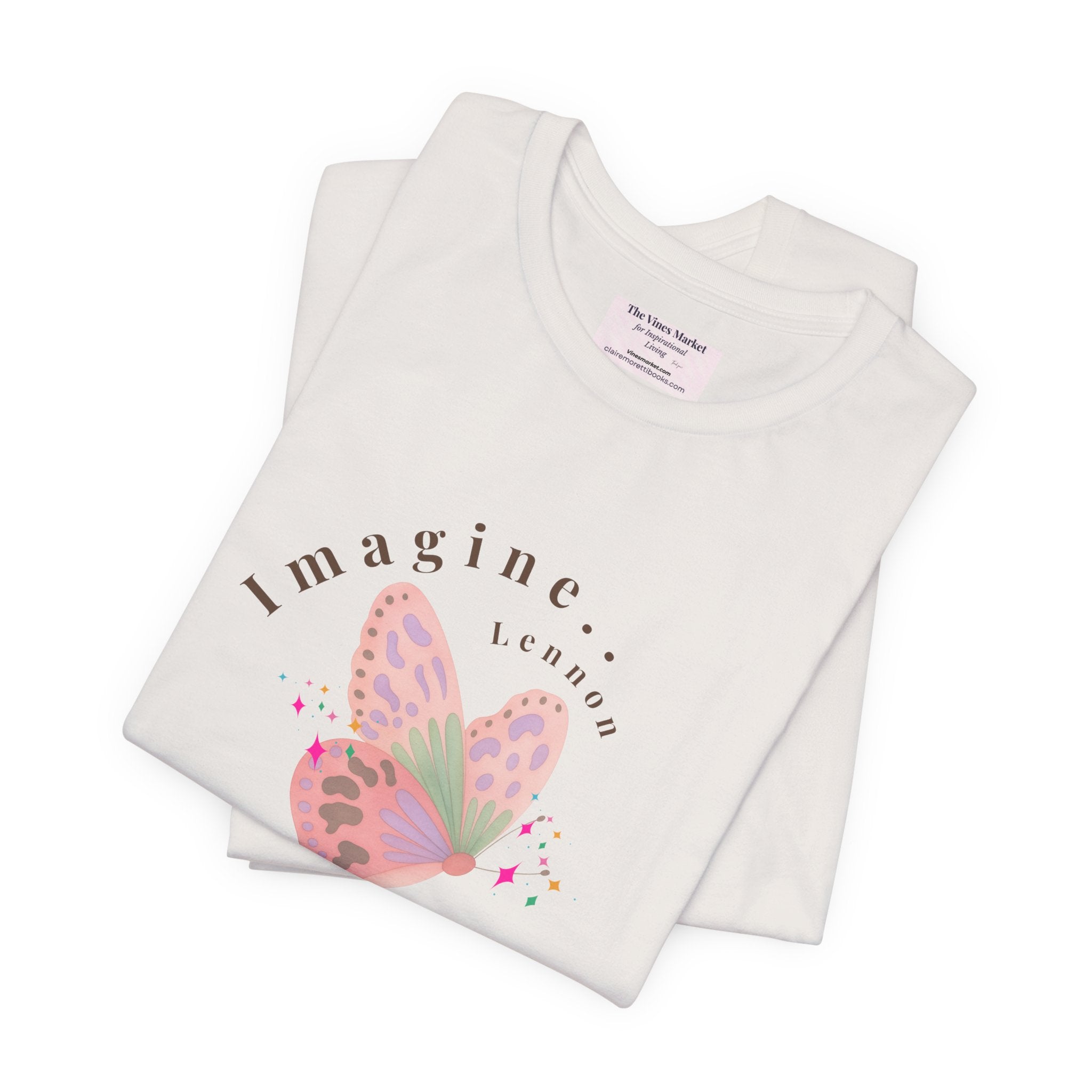 Peace and Love Imagine Tee | John Lennon 70's Butterfly Graphic T-Shirt