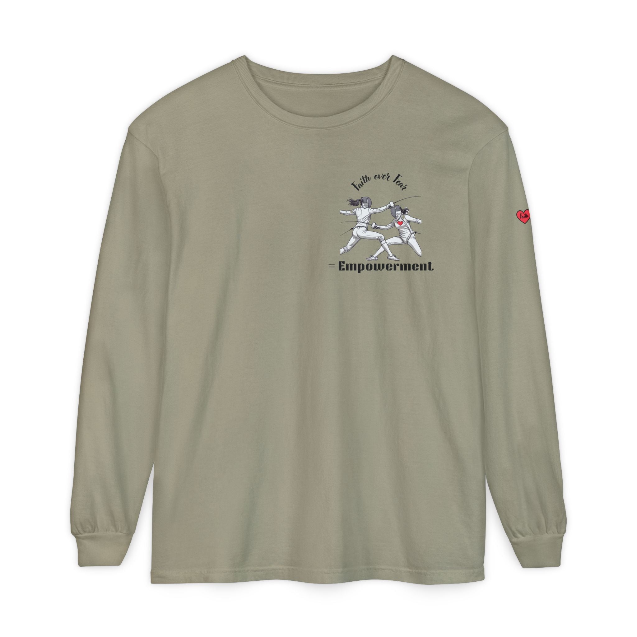 Faith Over Fear – Empowerment Long Sleeve Fencing Tee for Women & Girls