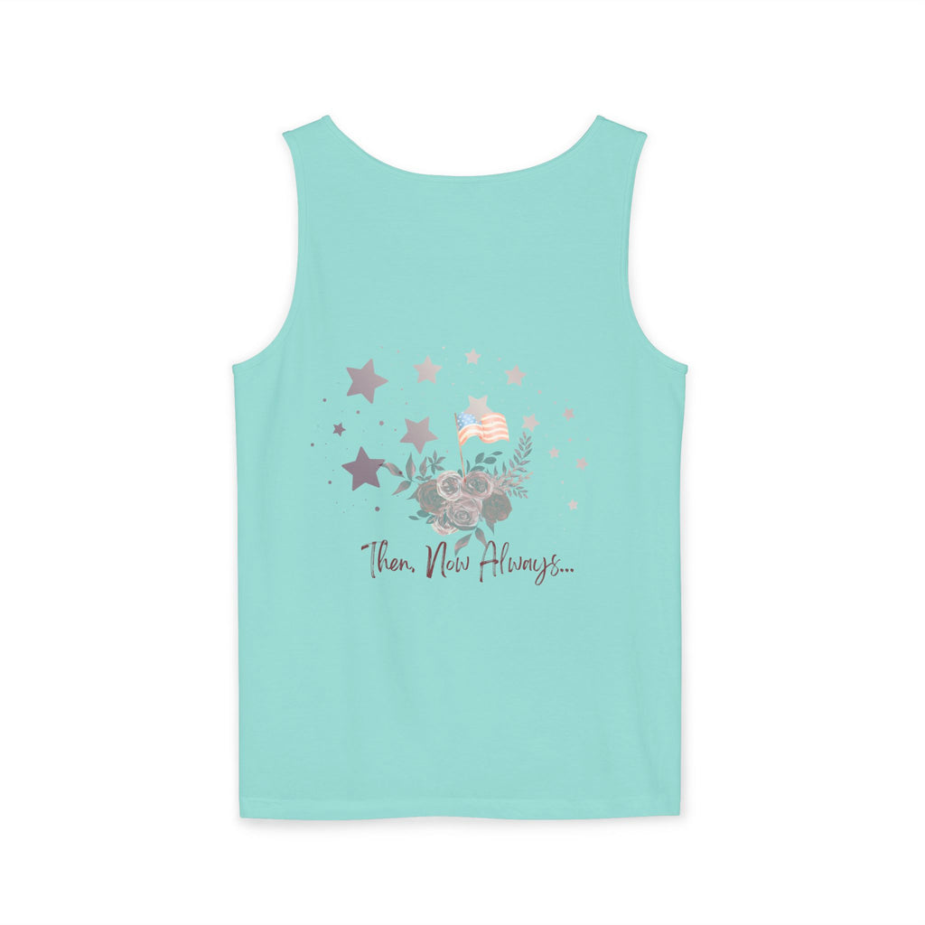 Then, Now and Always | Watercolor Flag & Roses Women's Tank Top