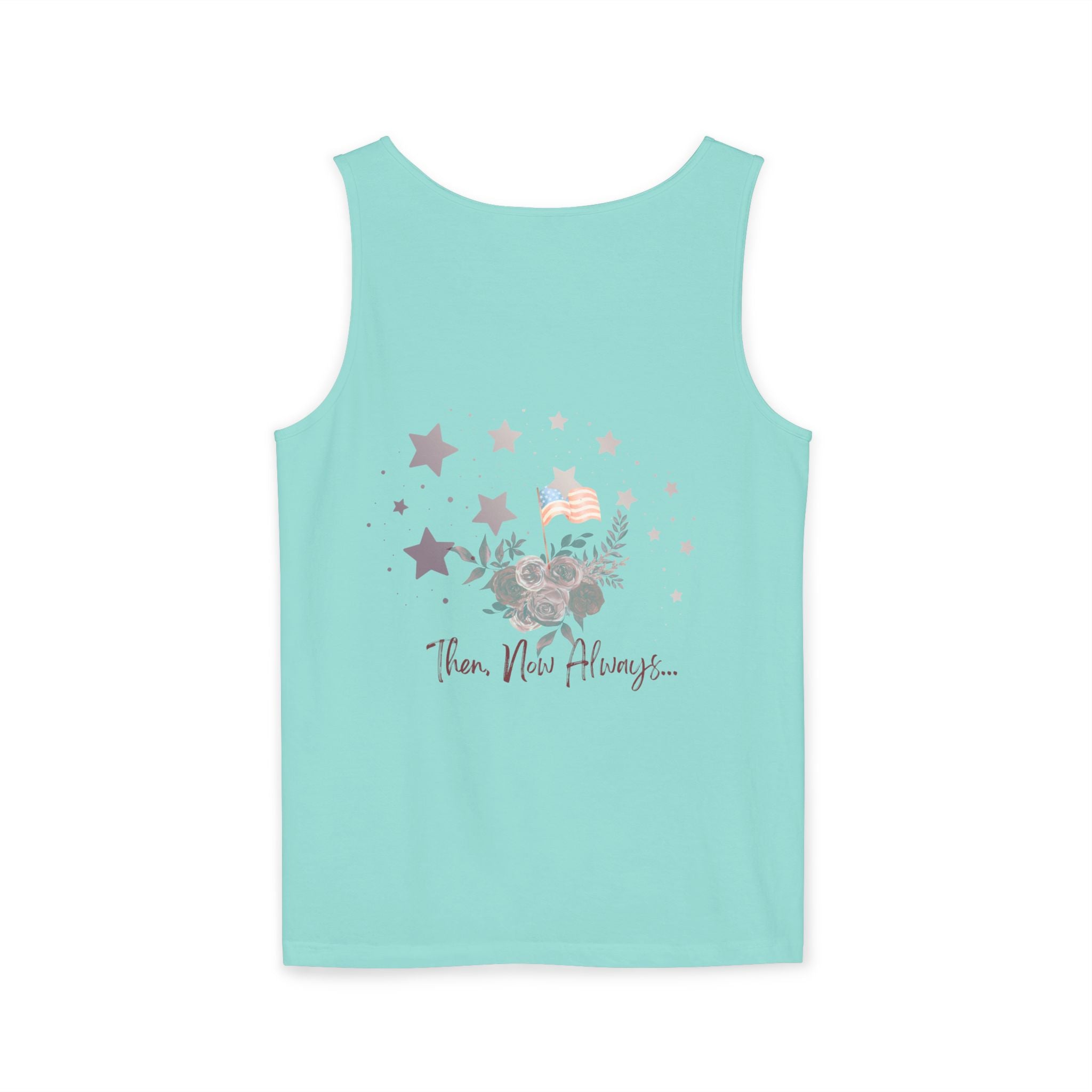 Then, Now and Always | Watercolor Flag & Roses Women's Tank Top