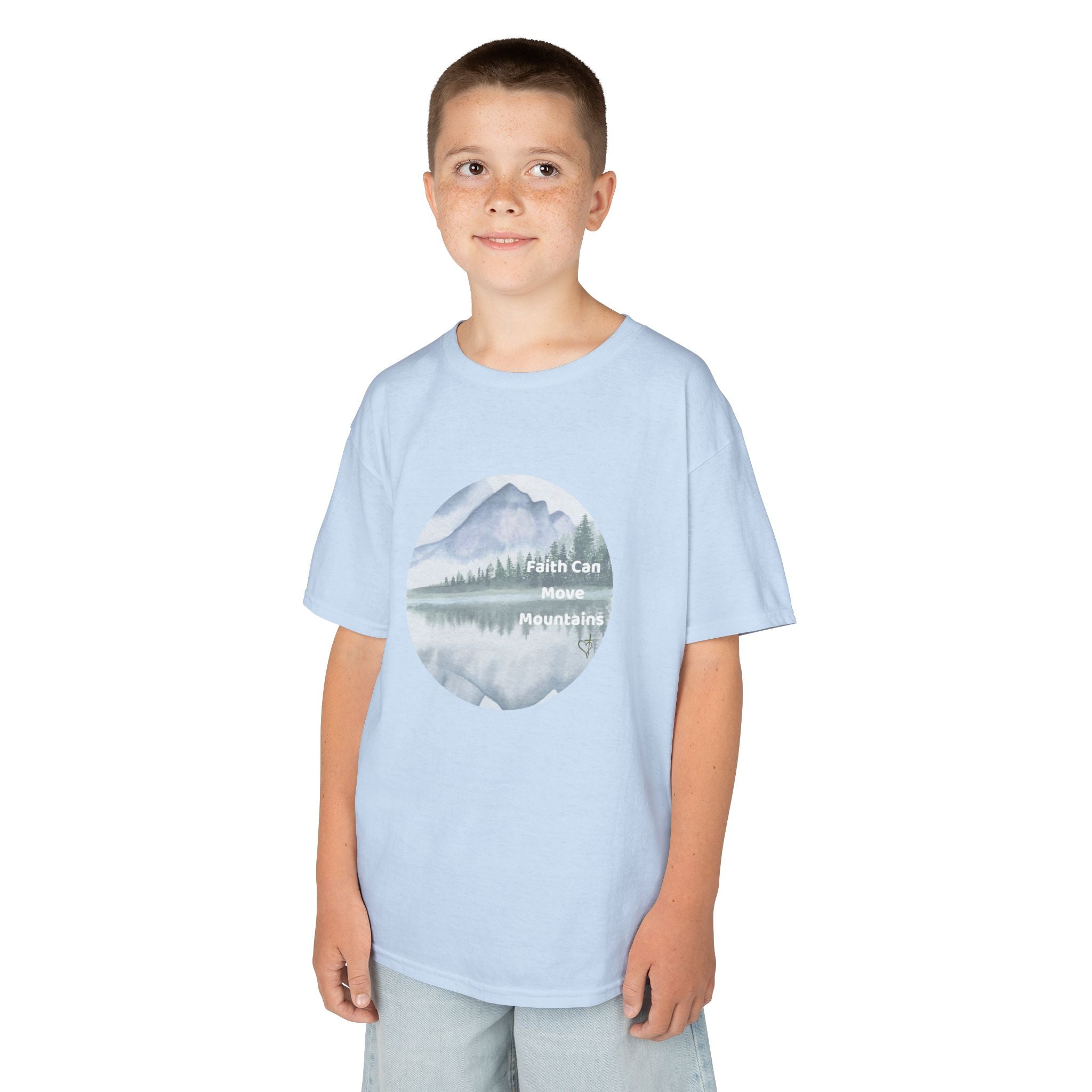 Faith Can Move Mountains:  Unisex US cotton Kids Tee