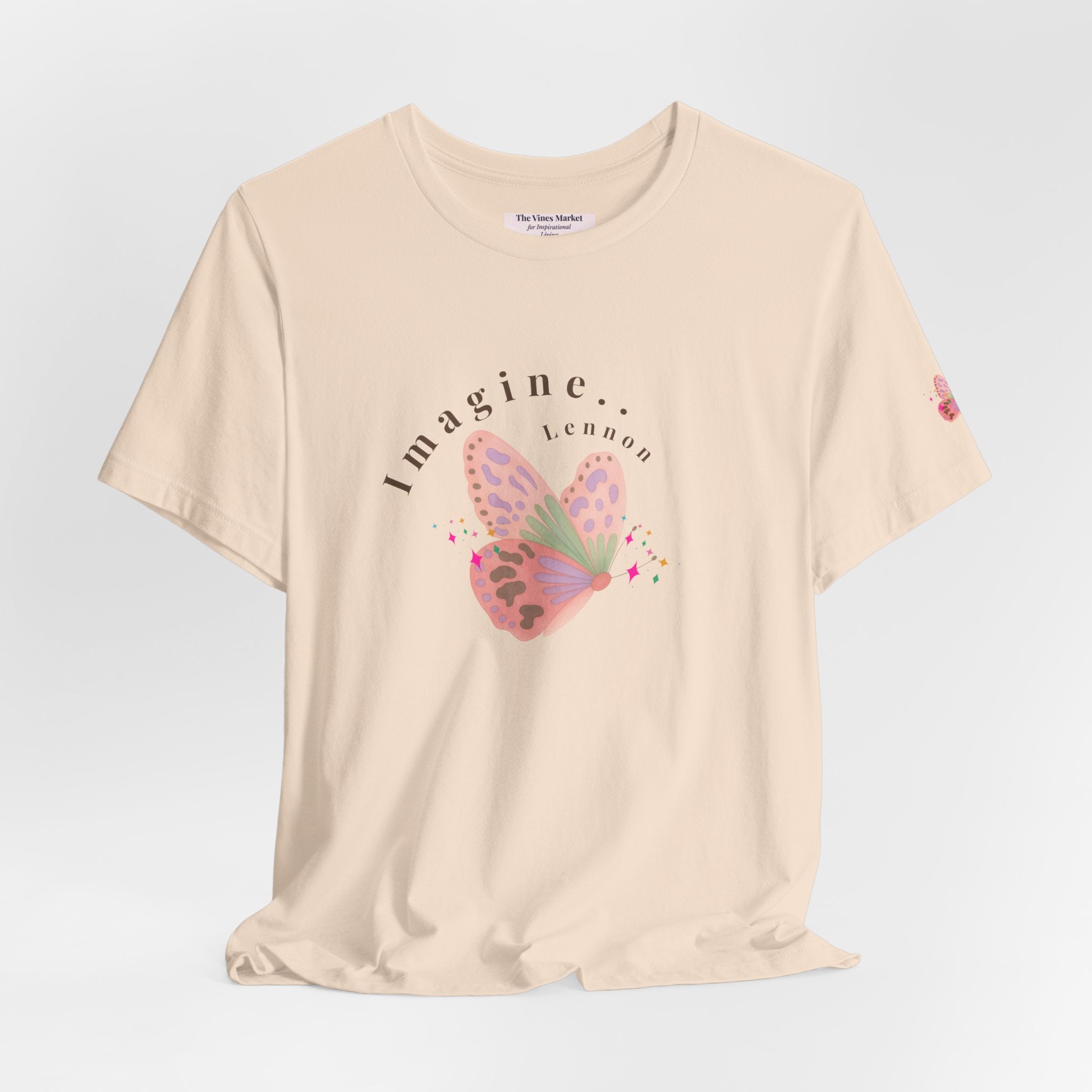 Peace and Love Imagine Tee | John Lennon 70's Butterfly Graphic T-Shirt
