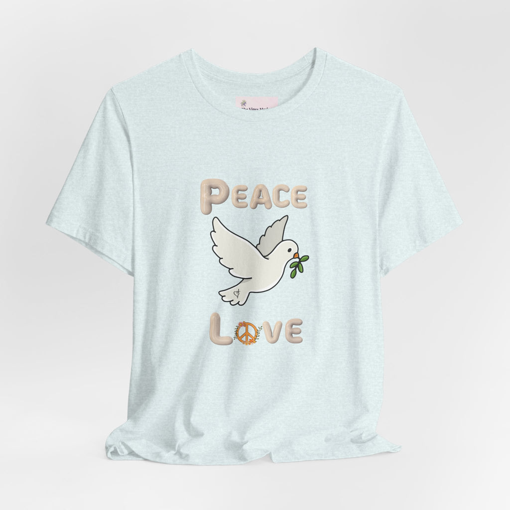 Adult Female Relaxed Comfort Tee:  Peace and Love
