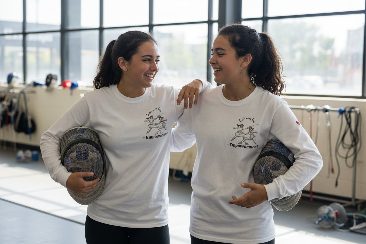 Faith Over Fear – Empowerment Long Sleeve Fencing Tee for Women & Girls