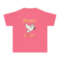 Unisex Youth Cotton Retro Tee:  Peace and Love