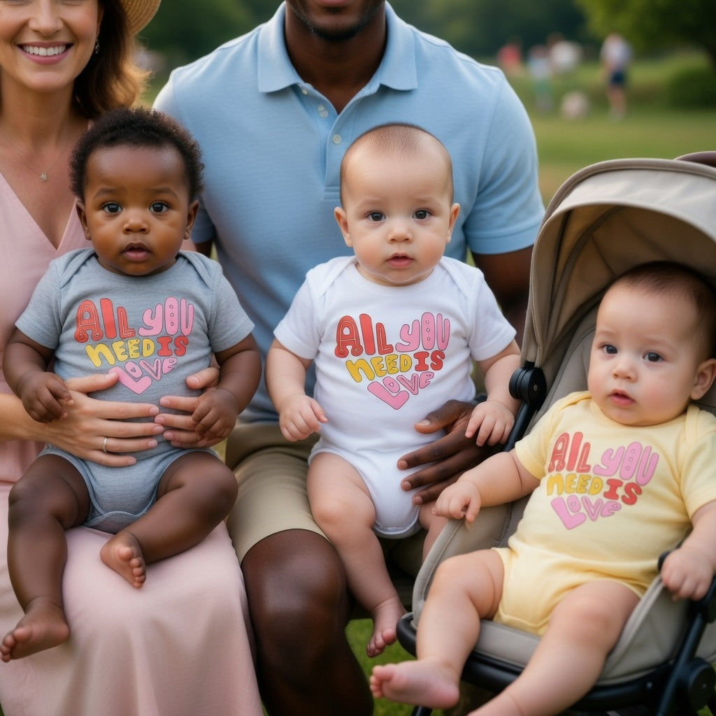 Infant Fine Jersey Retro Bodysuit:  All You Need is Love