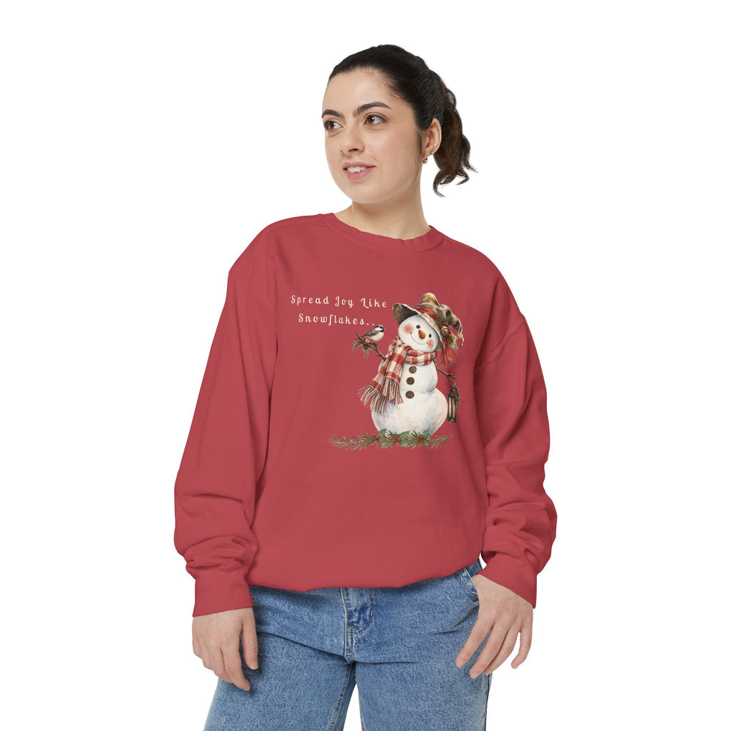 Spread Joy Like Snowflakes | Comfort Colors Snowman Sweatshirt