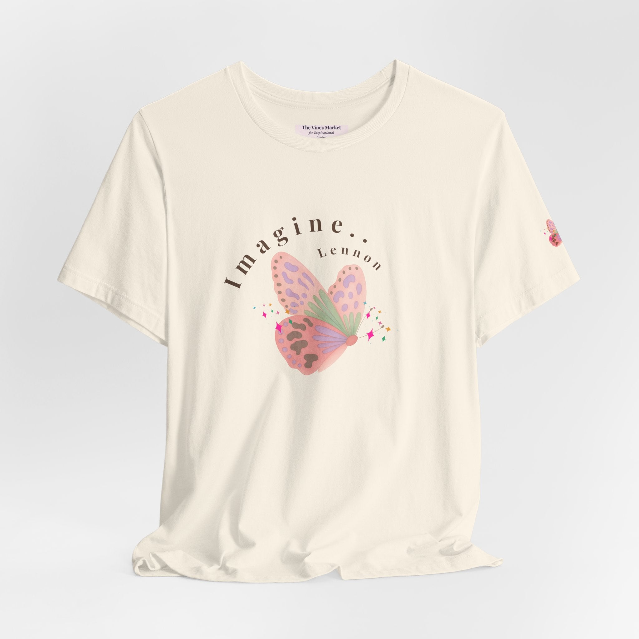 Peace and Love Imagine Tee | John Lennon 70's Butterfly Graphic T-Shirt