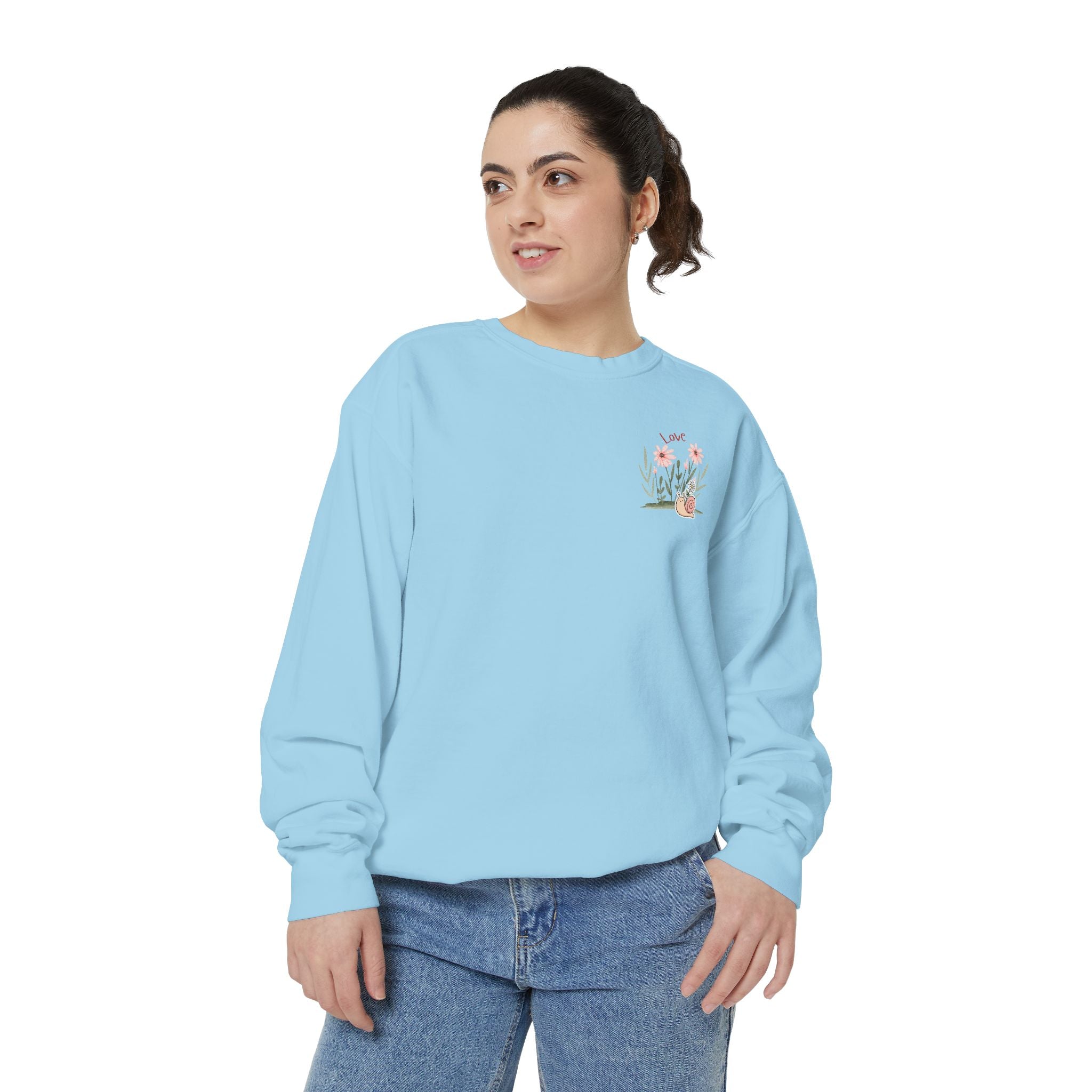 Retro Adult Female Crew Neck Sweatshirt:  All You Need is Love