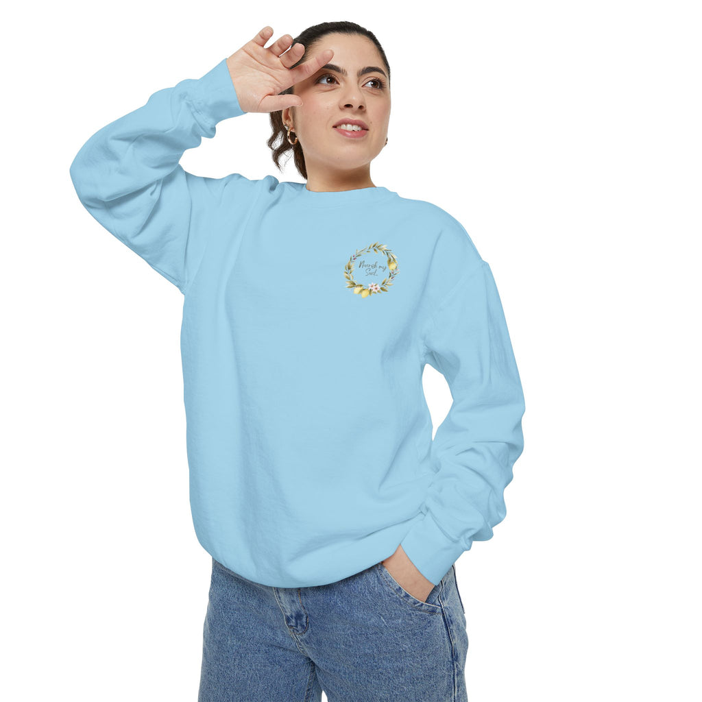 Nourish My Soul | Lemon Tree Comfort Colors Crewneck Sweatshirt – Faith & Soul Care Adult Female