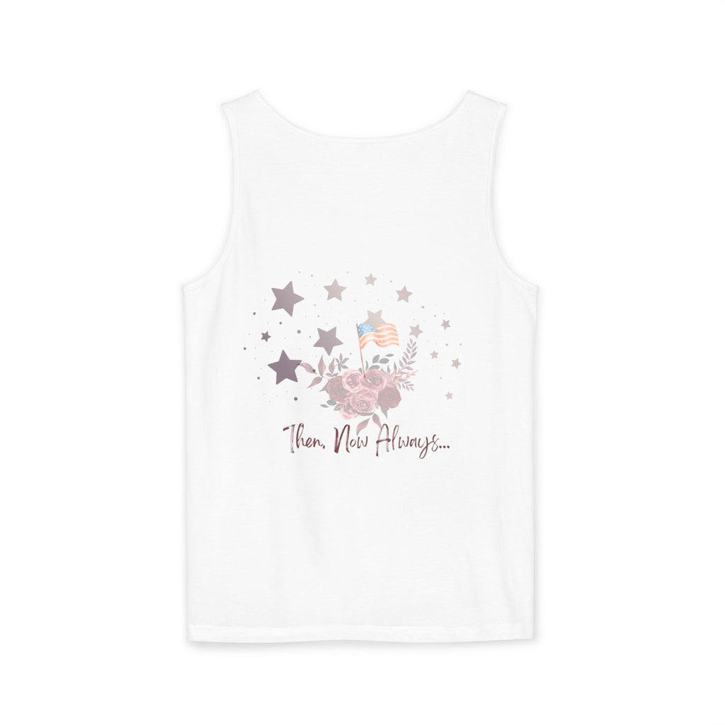 Then, Now and Always | Watercolor Flag & Roses Women's Tank Top