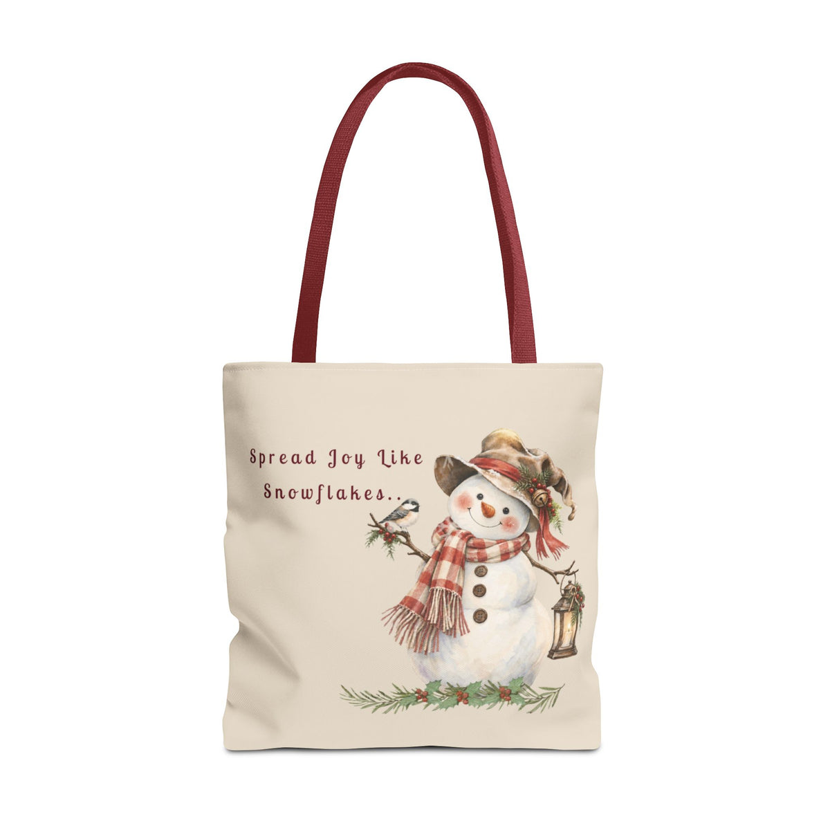Spread Joy Like Snowflakes | Snowman Tote Bag