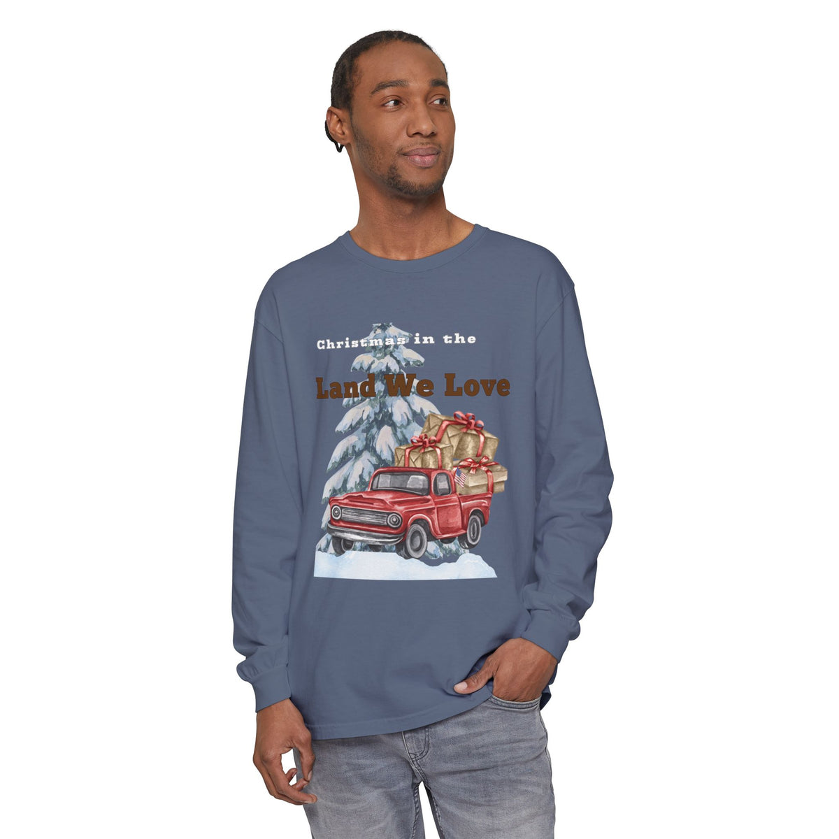 Christmas in the Land We Love Men's Long Sleeve Tee