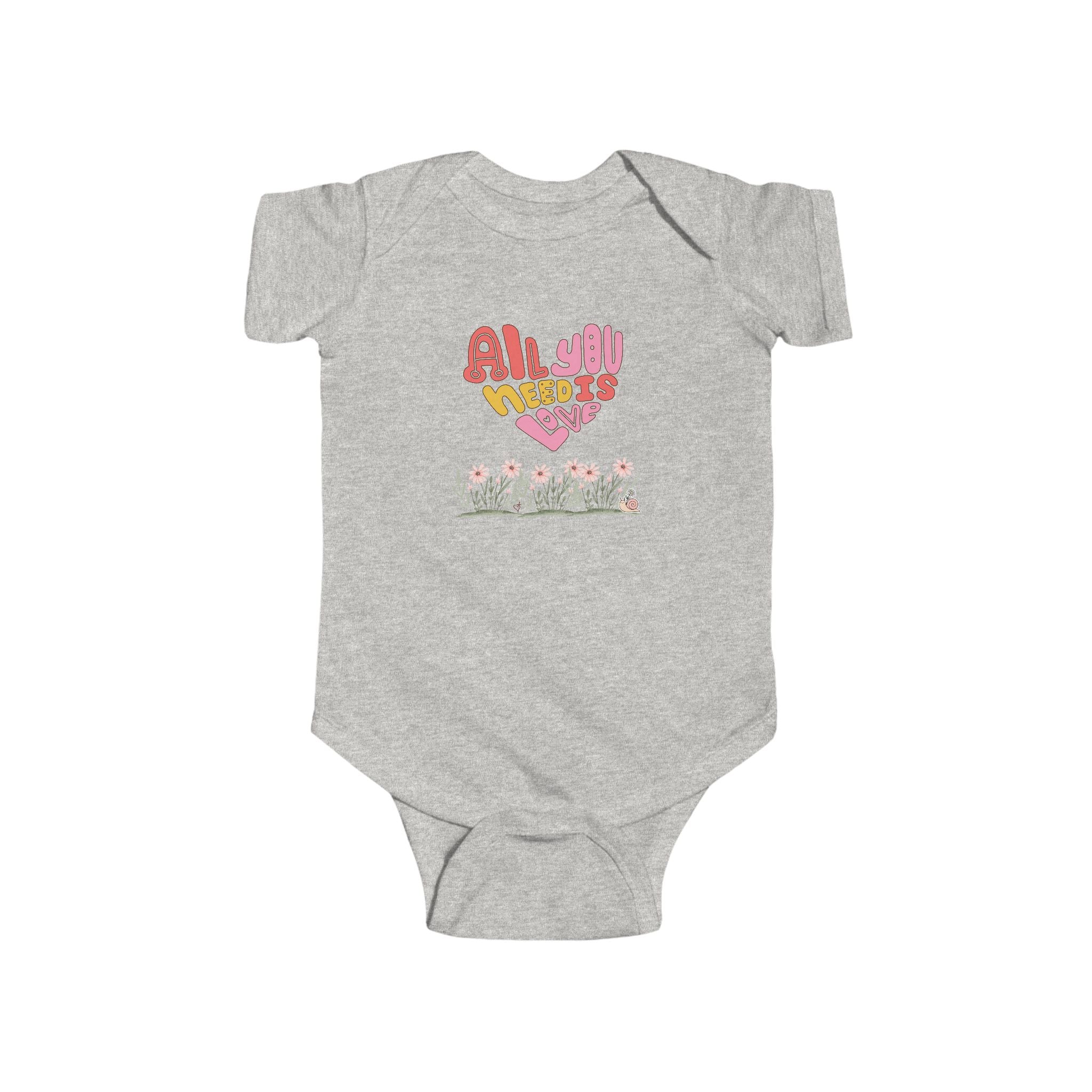 Infant Fine Jersey Retro Bodysuit:  All You Need is Love