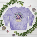 Tie-Dye Flower Crewneck Sweatshirt - Inspiring Her 70's Peace and Love