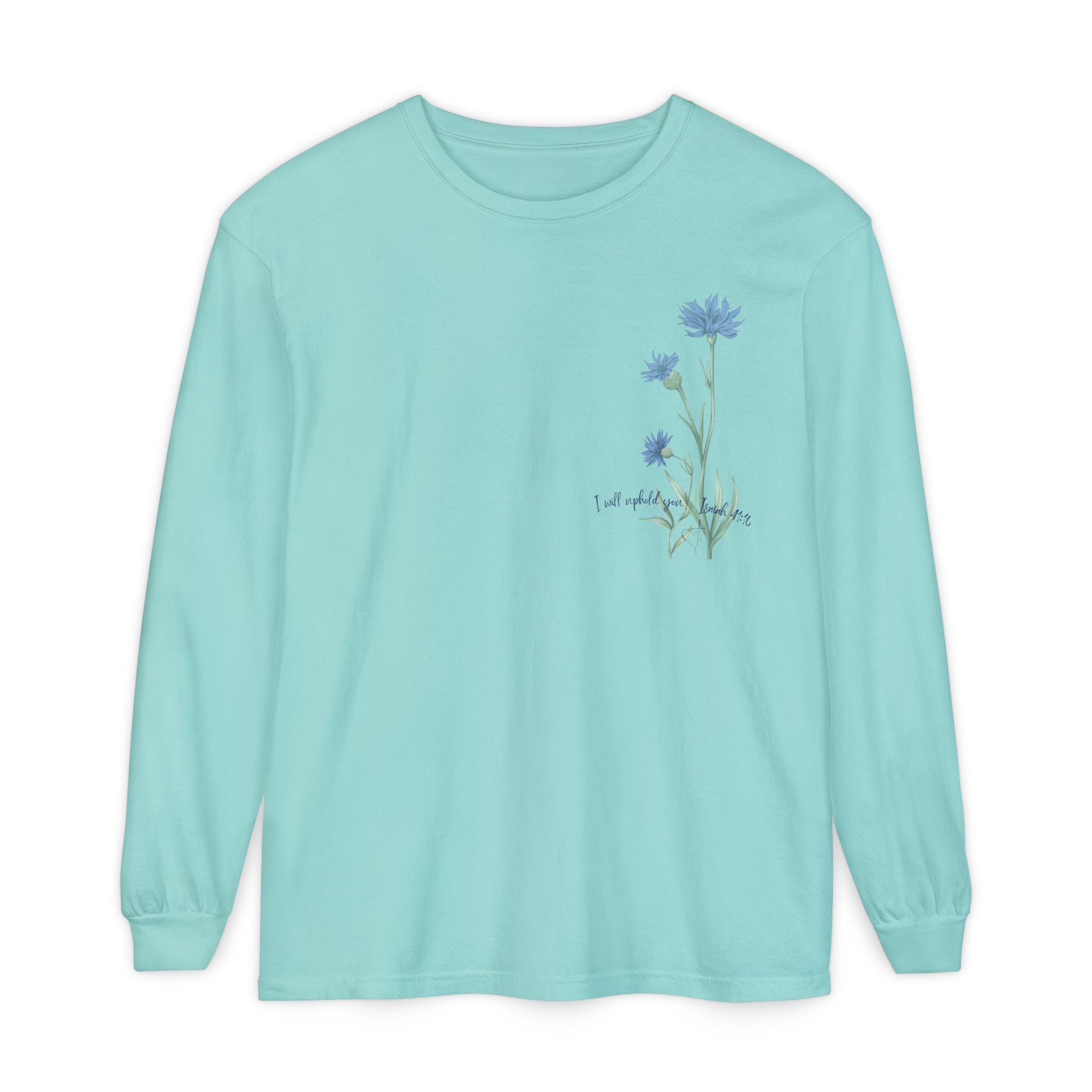 Fear Not – I Will Uphold You:  Isaiah 41:10 Women's Long Sleeve Faith Tee