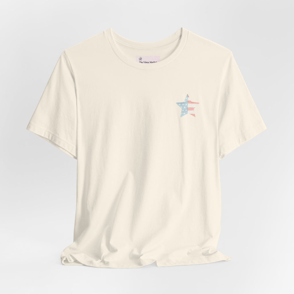 Under God | Soft Watercolor Star & Rose Women's Relaxed Tee