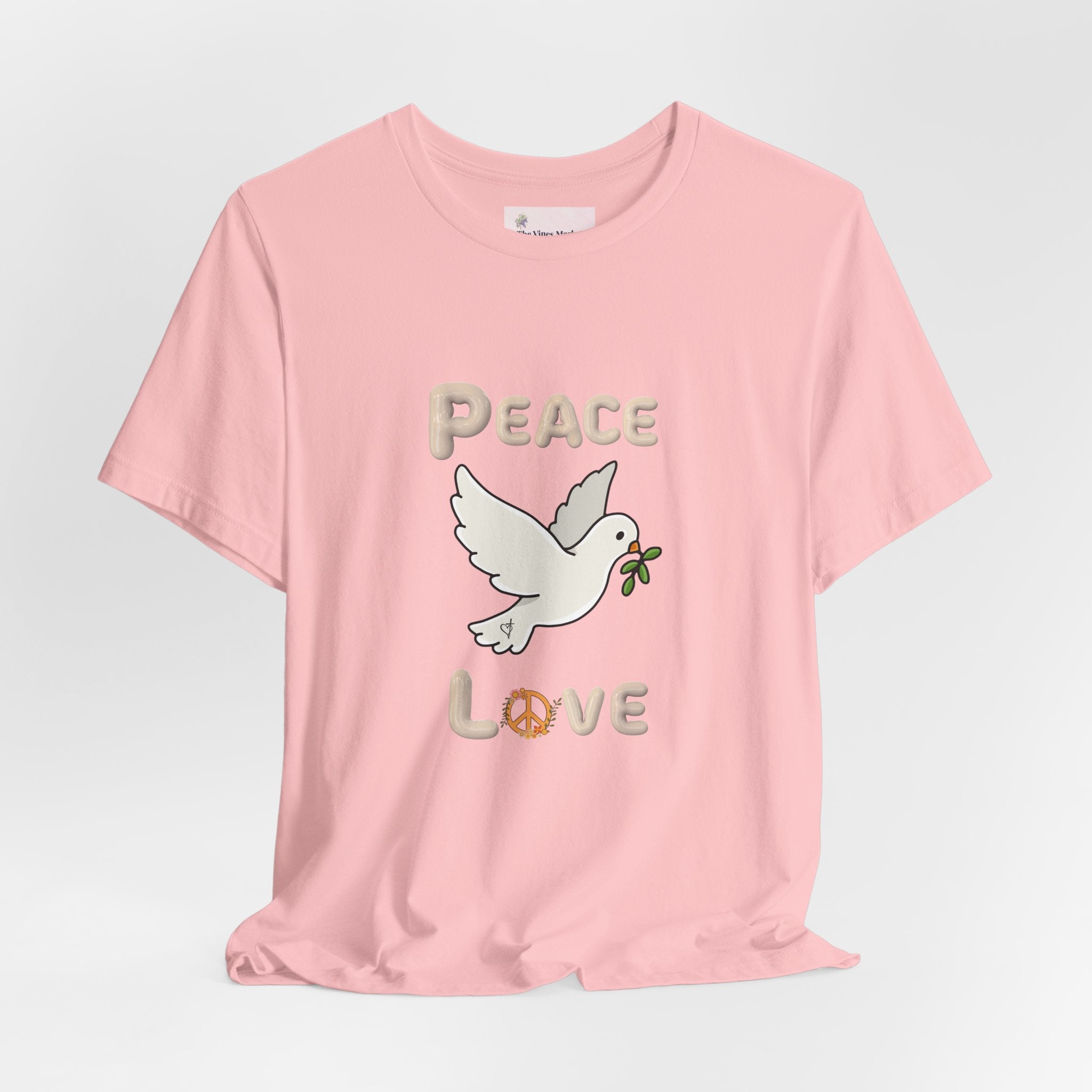 Adult Female Relaxed Comfort Tee:  Peace and Love