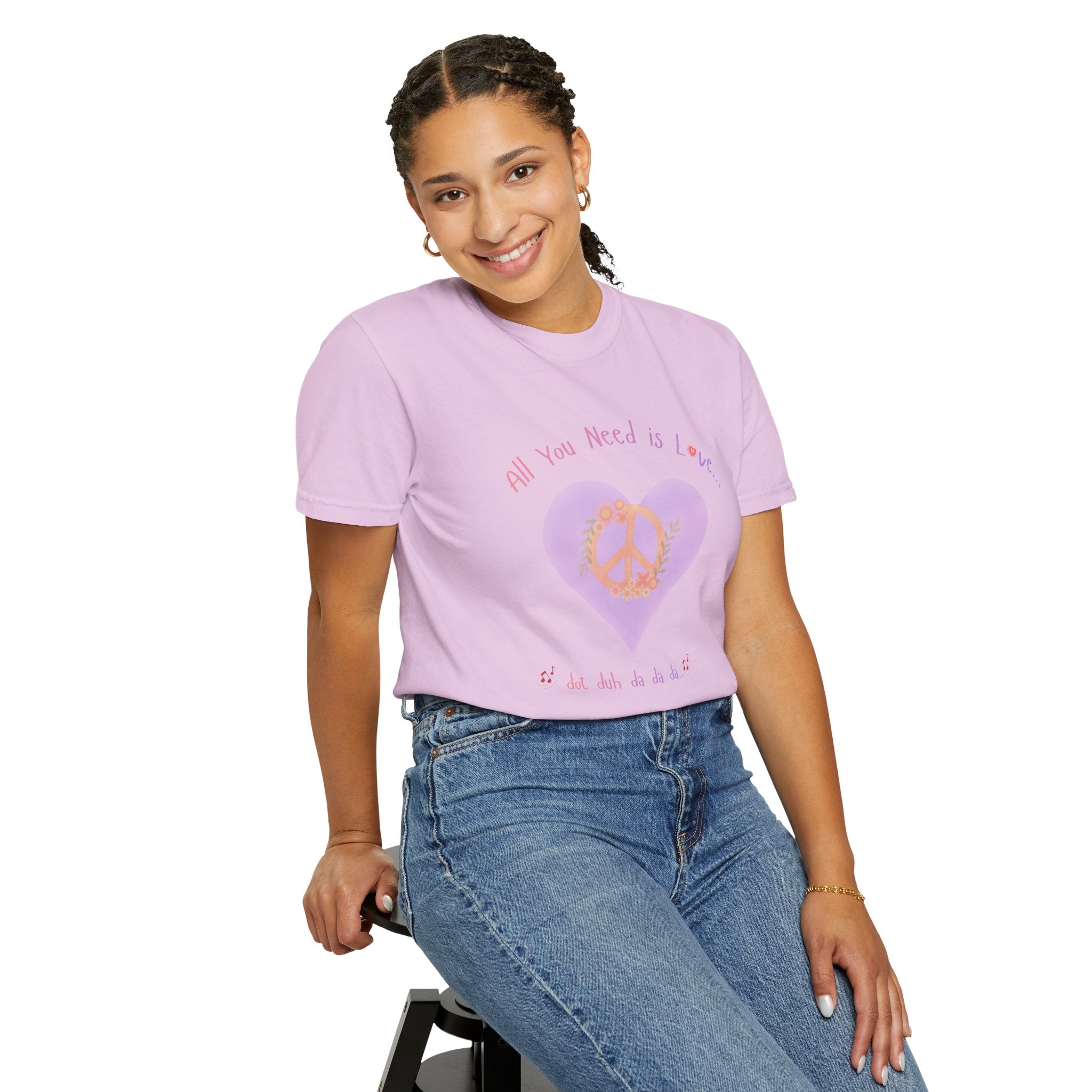 Peace and Love — Watercolor All You Need Is Love Tee — For Her