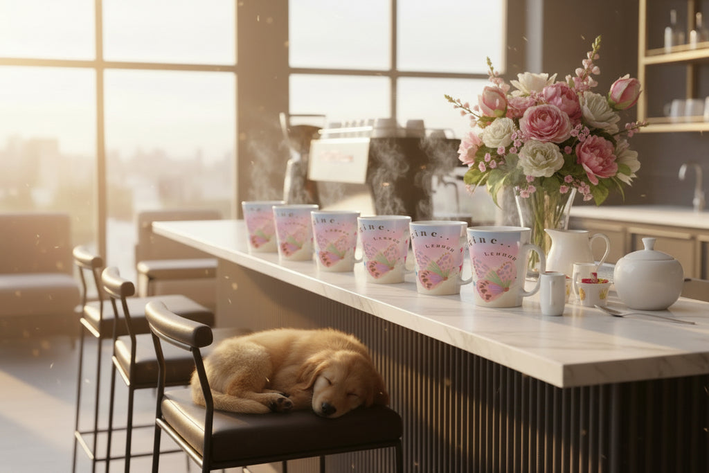 Peace & Love Latte Mug — Imagine... Lennon Boho Butterfly Dream (12oz)