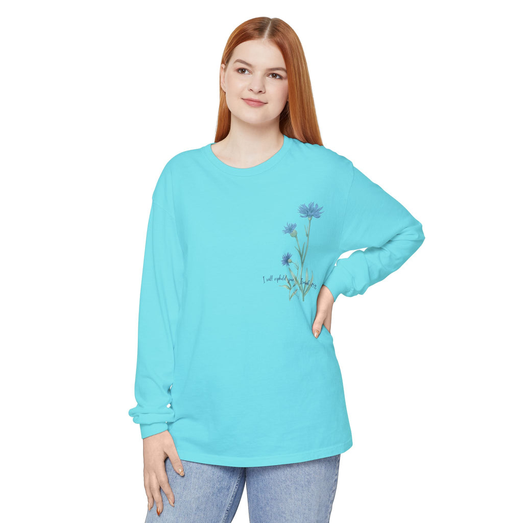 Fear Not – I Will Uphold You:  Isaiah 41:10 Women's Long Sleeve Faith Tee