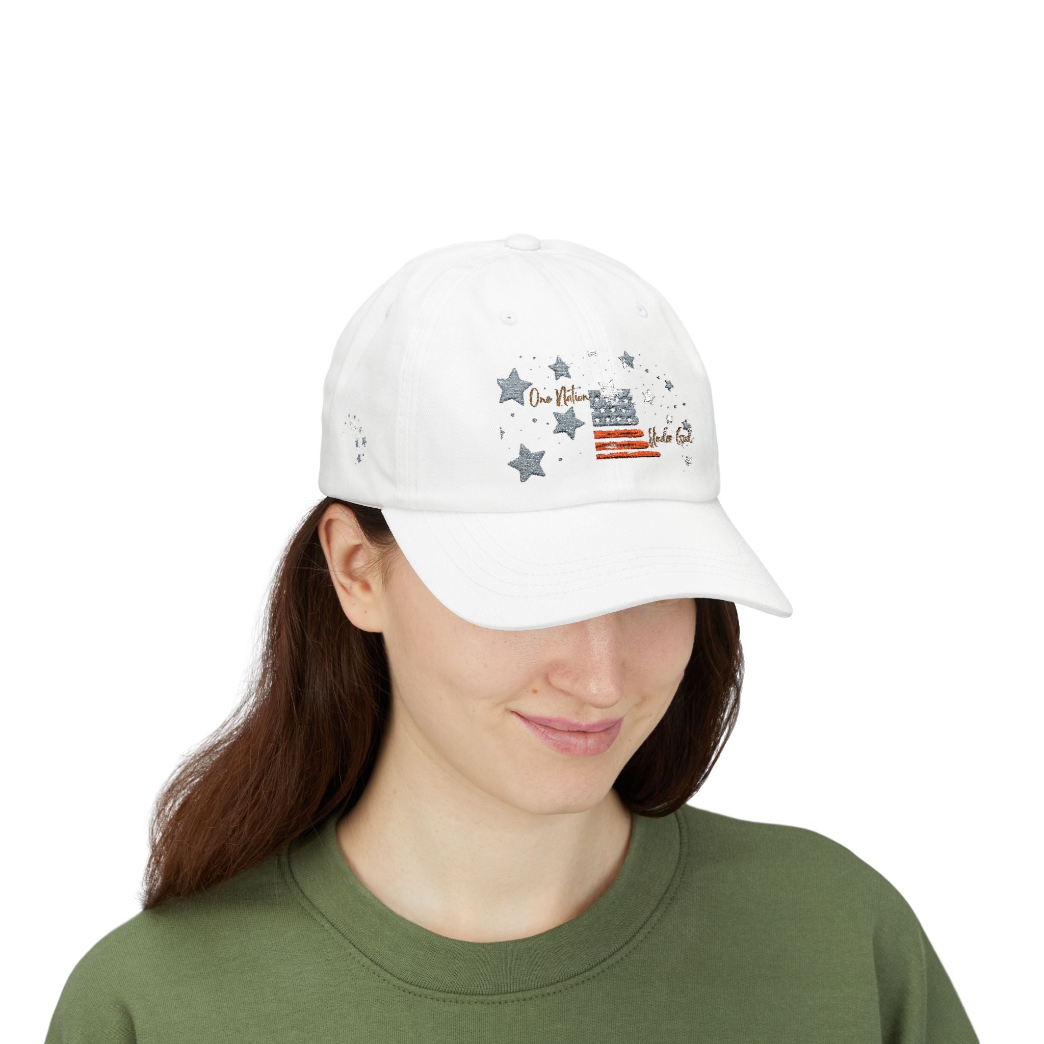 One Nation Under God | Embroidered Stars & Flag Dad Cap