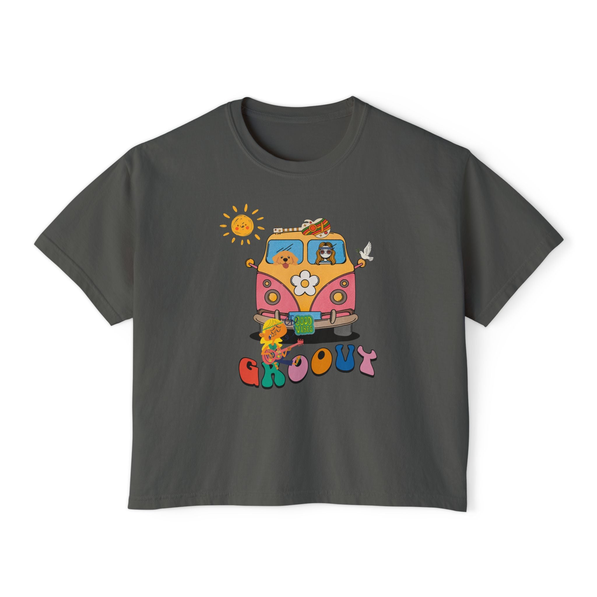 Adult Women's Boxy Tee:  Grove Out:  Peace and Love