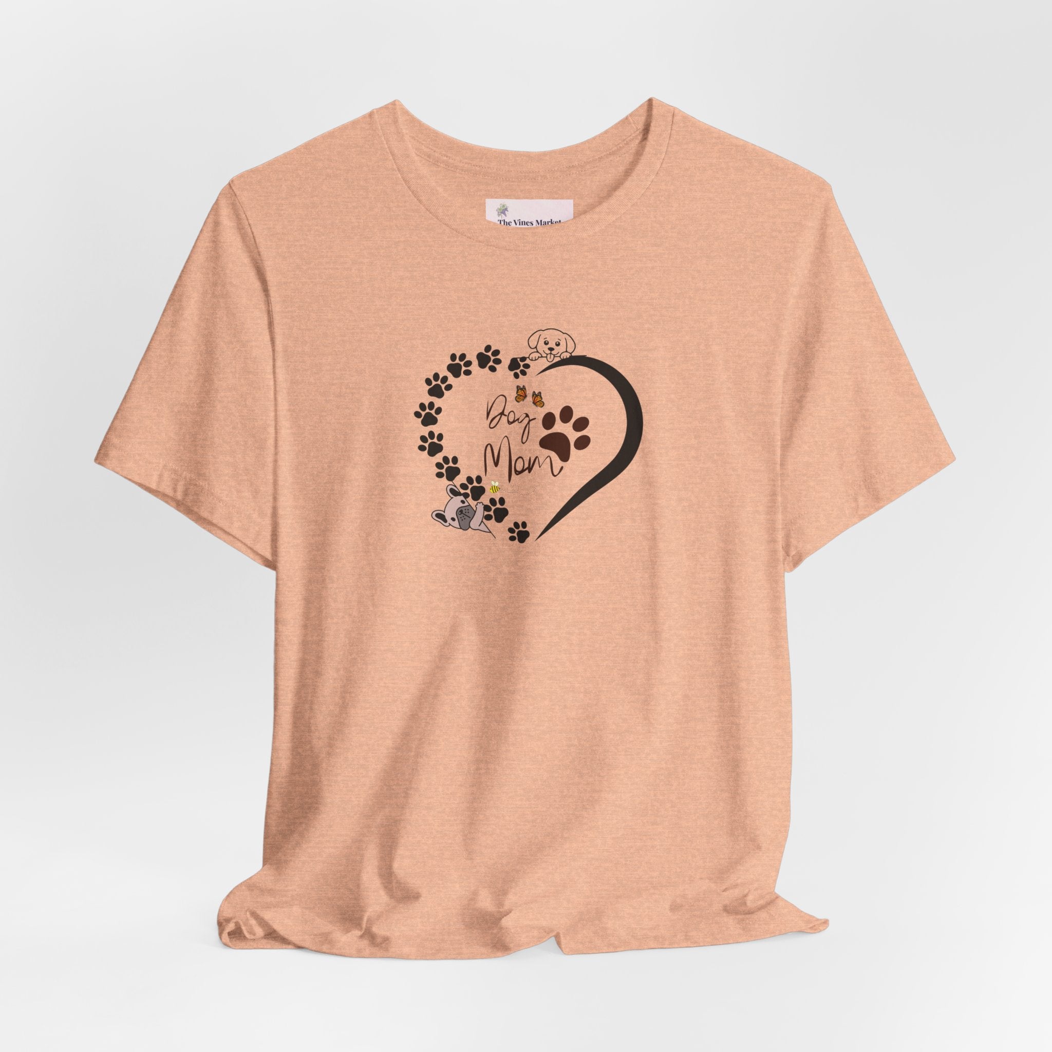 Dog Mom | Heart Paw Print T-Shirt – Cute Dog Lover Gift Adult Female