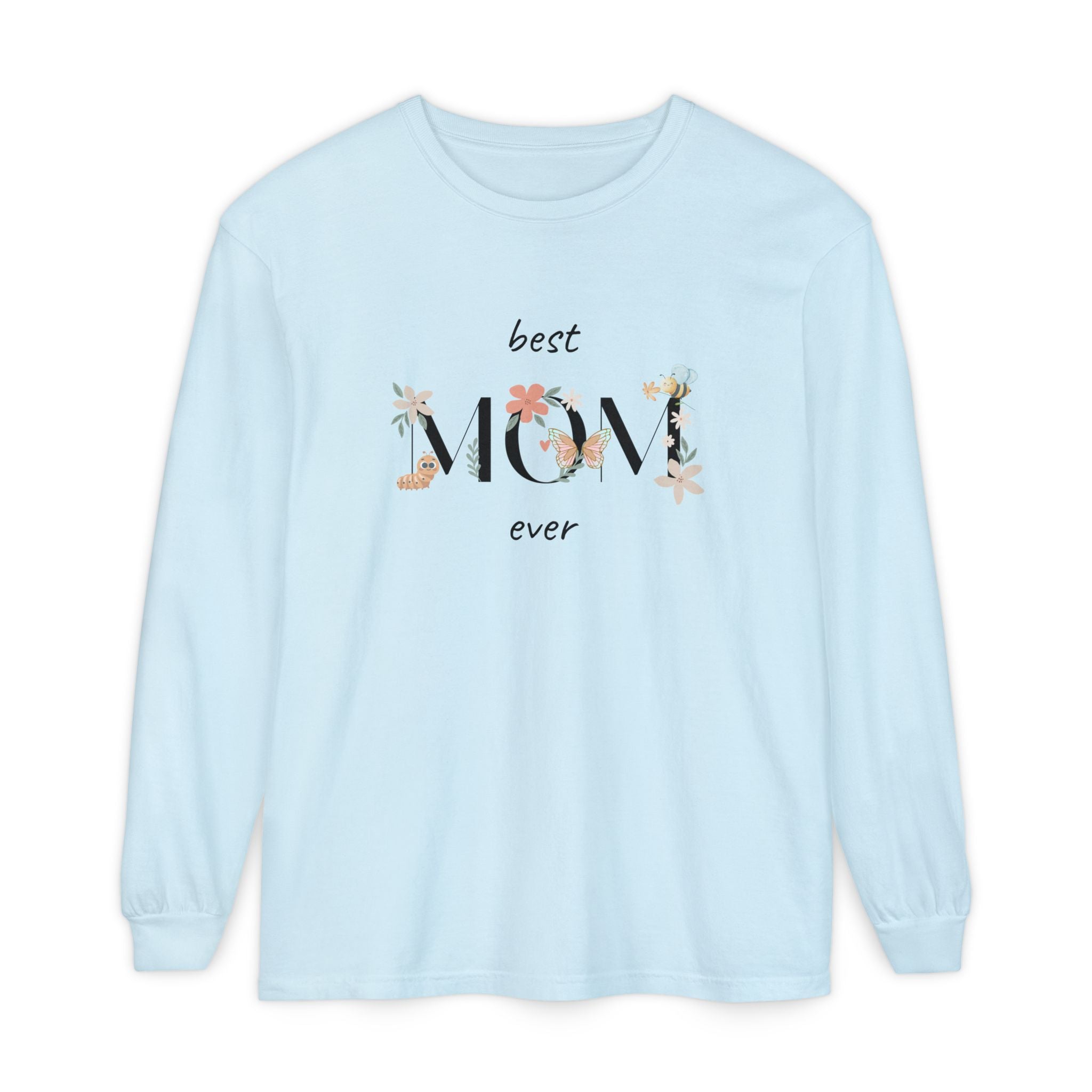 Adult Female Long Sleeve Floral Tee Best Mom Ever