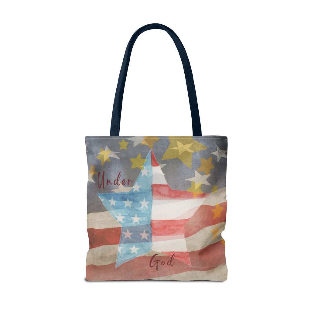 Under God | Watercolor Stars and Stripes Tote Bag 3 Sizes