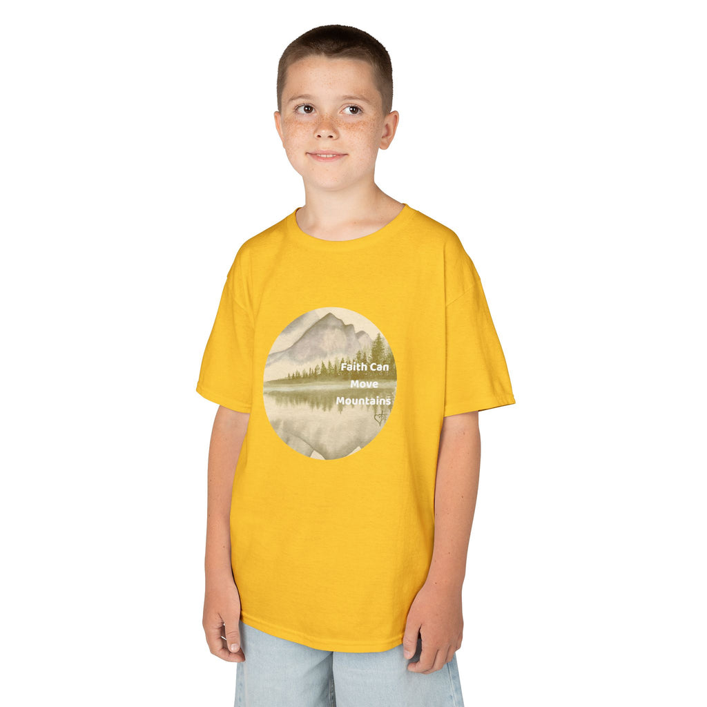 Faith Can Move Mountains:  Unisex US cotton Kids Tee