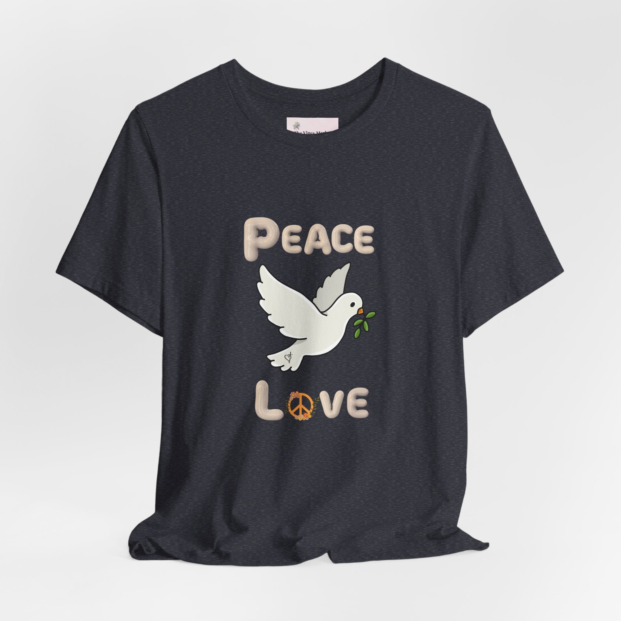Adult Female Relaxed Comfort Tee:  Peace and Love