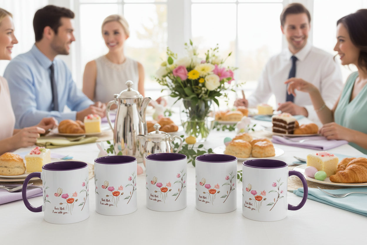 "Fear Not I am With You" Poppies Coffee Mug - Morning Grace in Every Sip (11, 15oz)