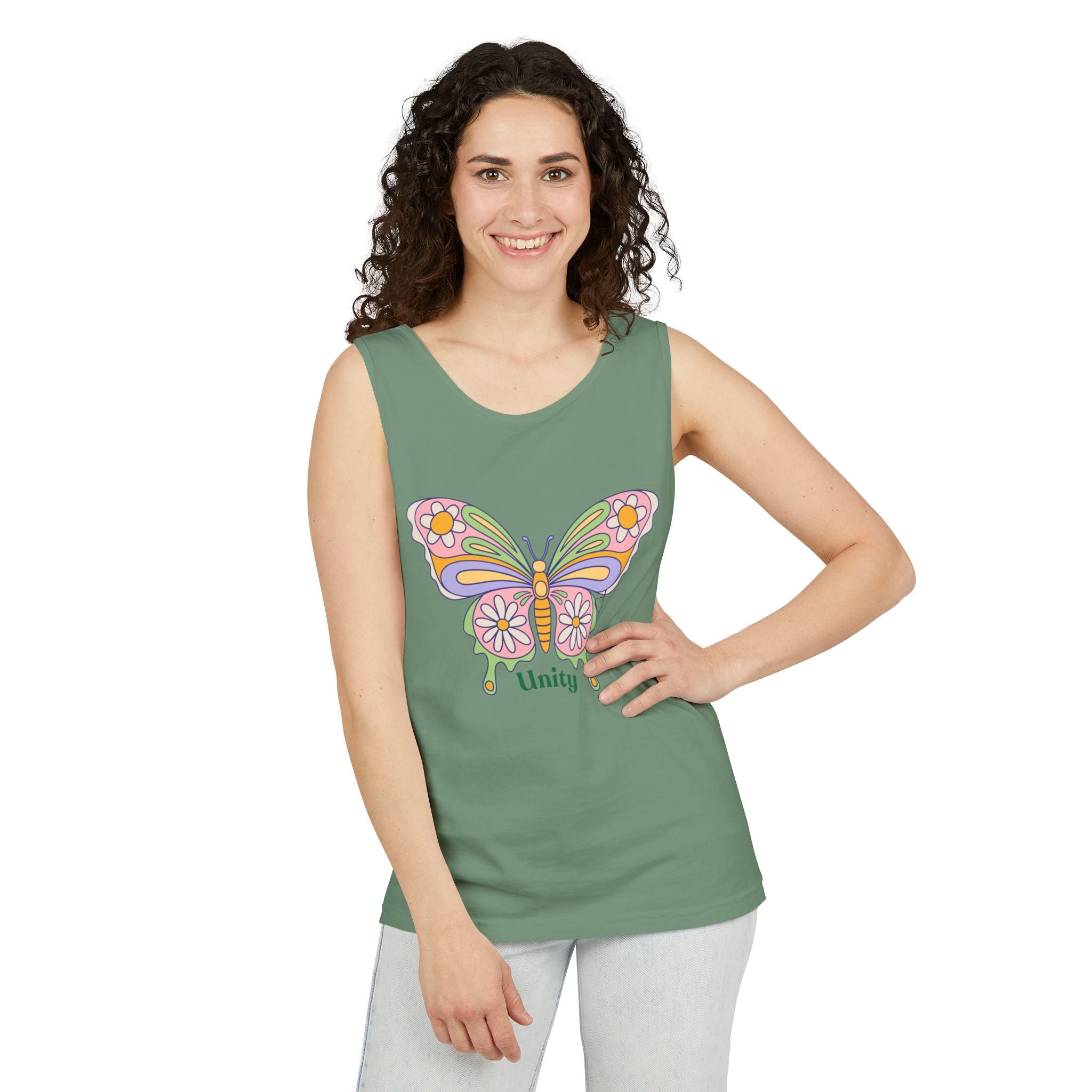 Soft Garment-Dyed Tank Top for Her:  Unity Heals