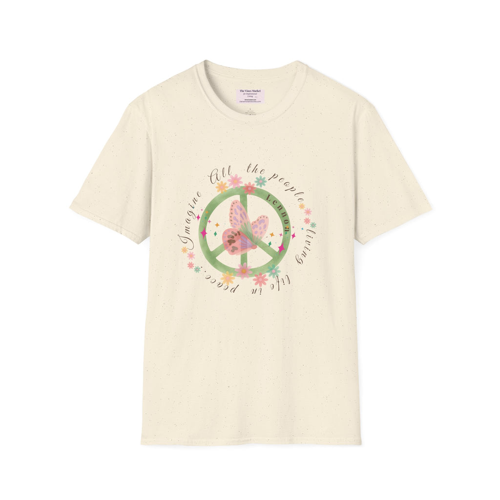 Peace and Love:  Imagine All The People Ultra Soft 100% Cotton Tee for Her