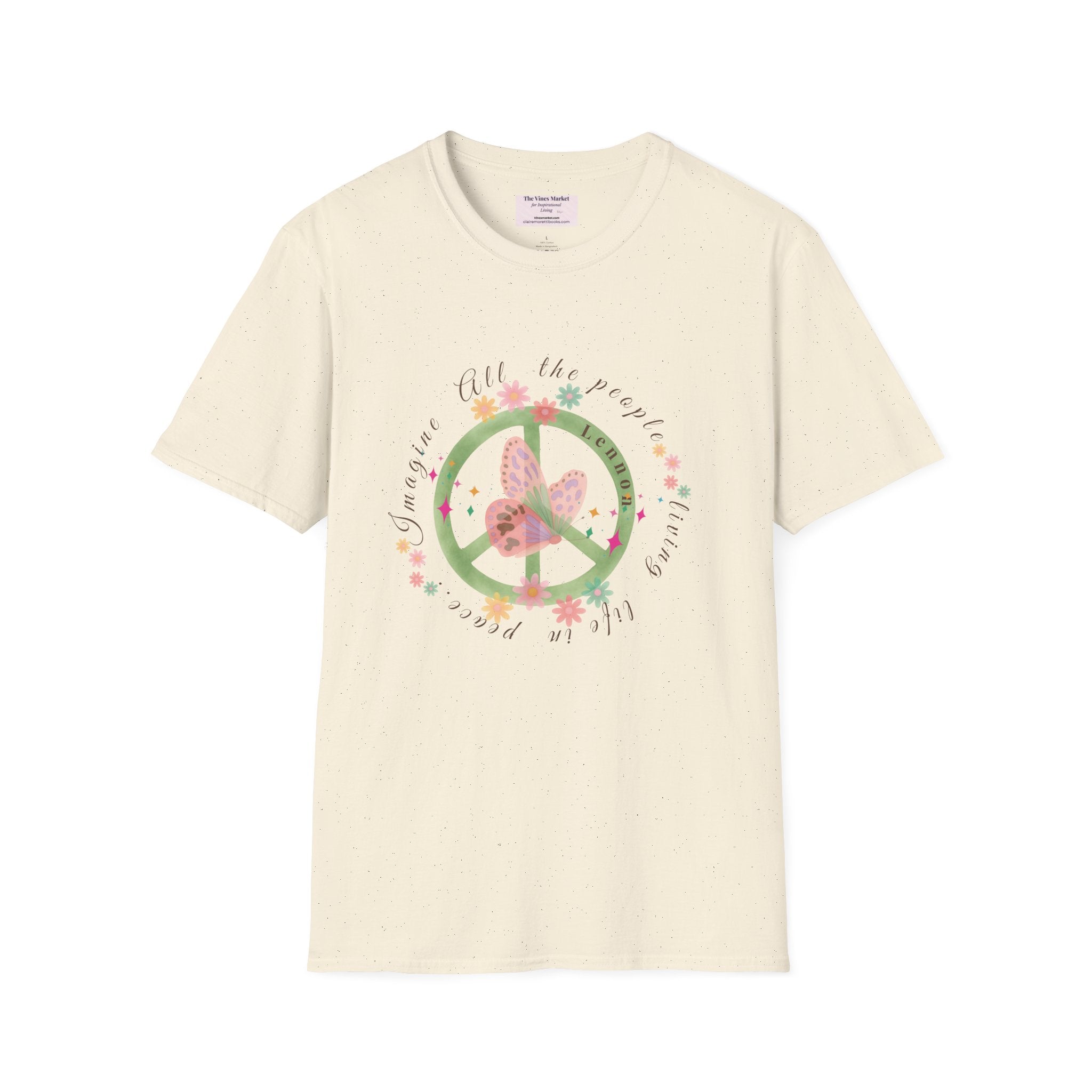 Peace and Love:  Imagine All The People Ultra Soft 100% Cotton Tee for Her