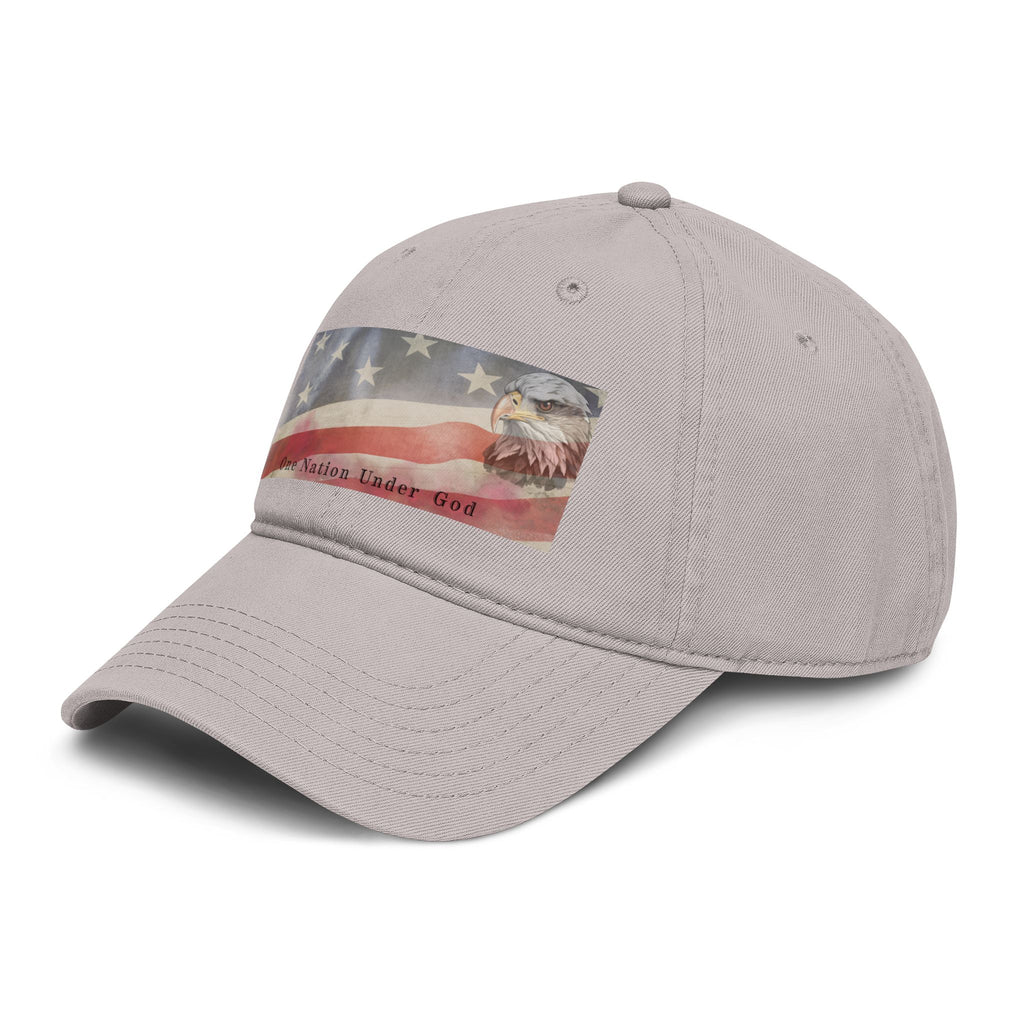 One Nation Under God | Guy's Eagle & Flag Baseball Cap: Garment Washed