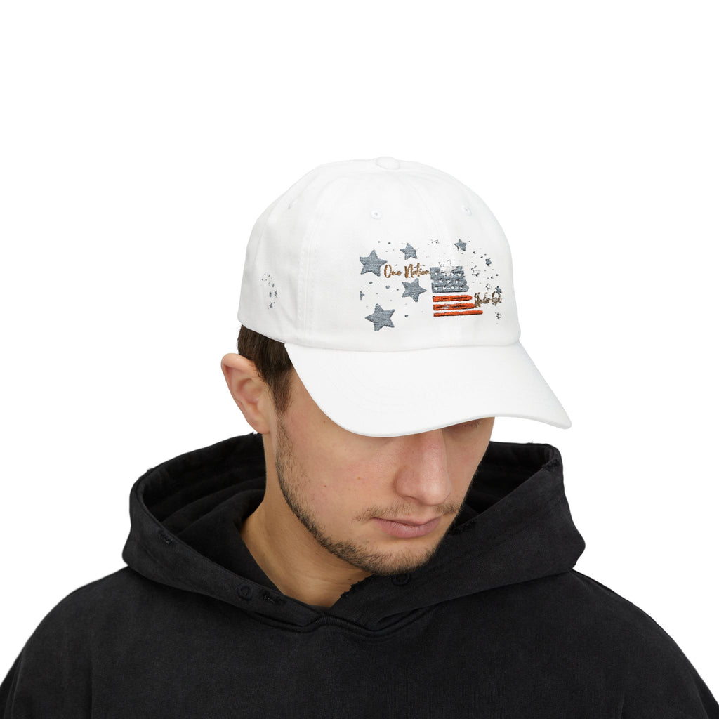 One Nation Under God | Embroidered Stars & Flag Dad Cap